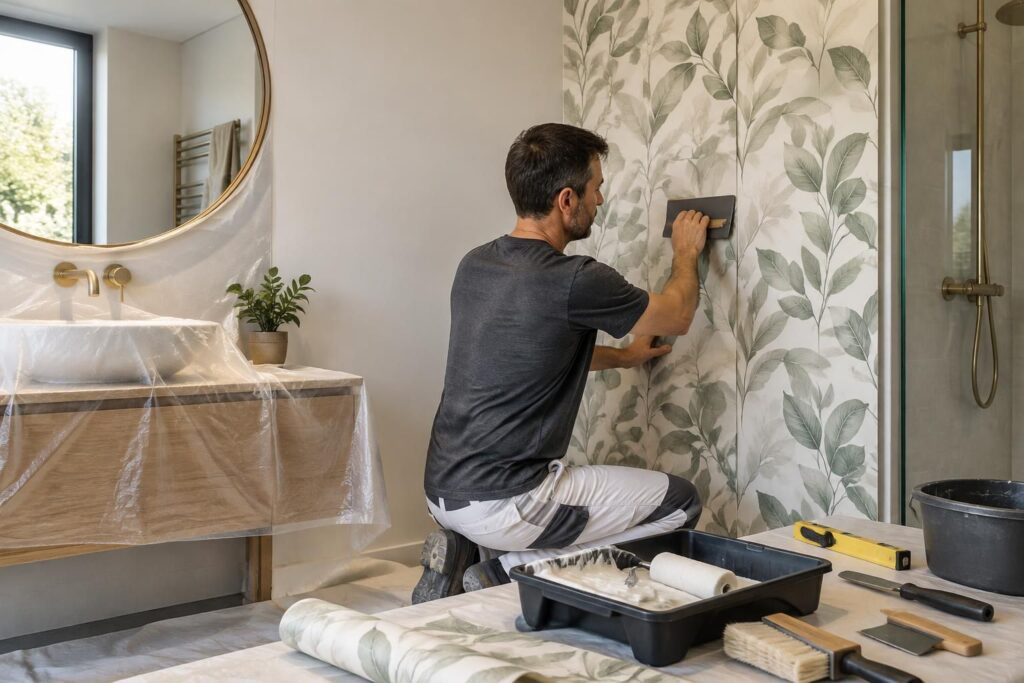 découvrez comment poser du papier peint dans une salle de bain : préparez les murs, choisissez la bonne colle et évitez les erreurs pour un résultat durable.